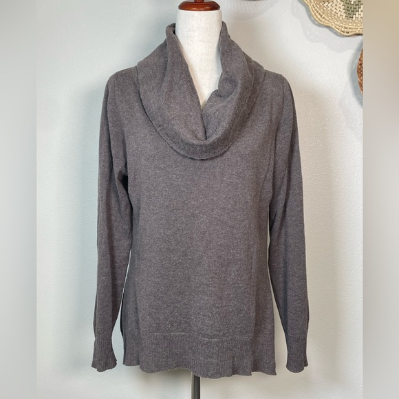 Athleta Sweaters - Athleta Women Pullover Cowl Neck Sweater Top Size Large Cotton Wool Blend Brown